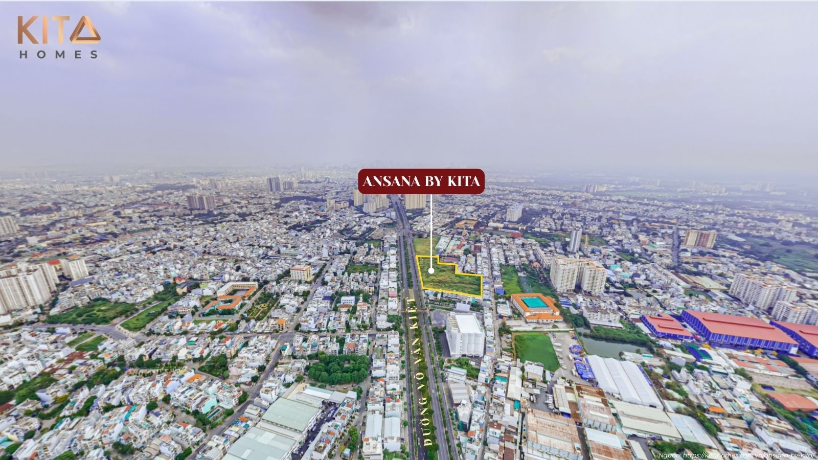 Sơ đồ vị trí mặt tiền Võ Văn Kiệt dự án Ansana By Kita
