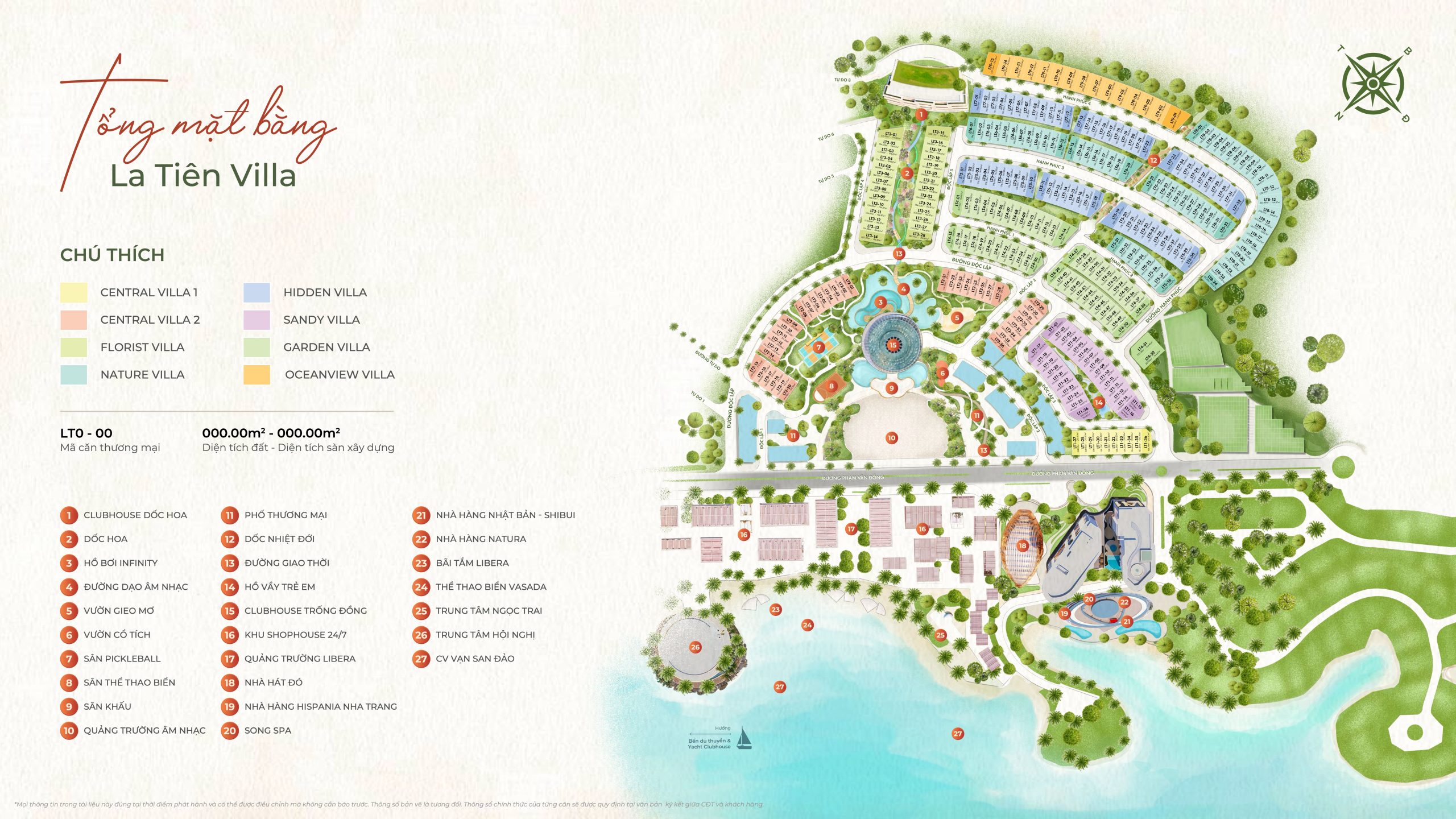Sơ đồ mặt bằng phân lô biệt thự La Tiên Villa Nha Trang
